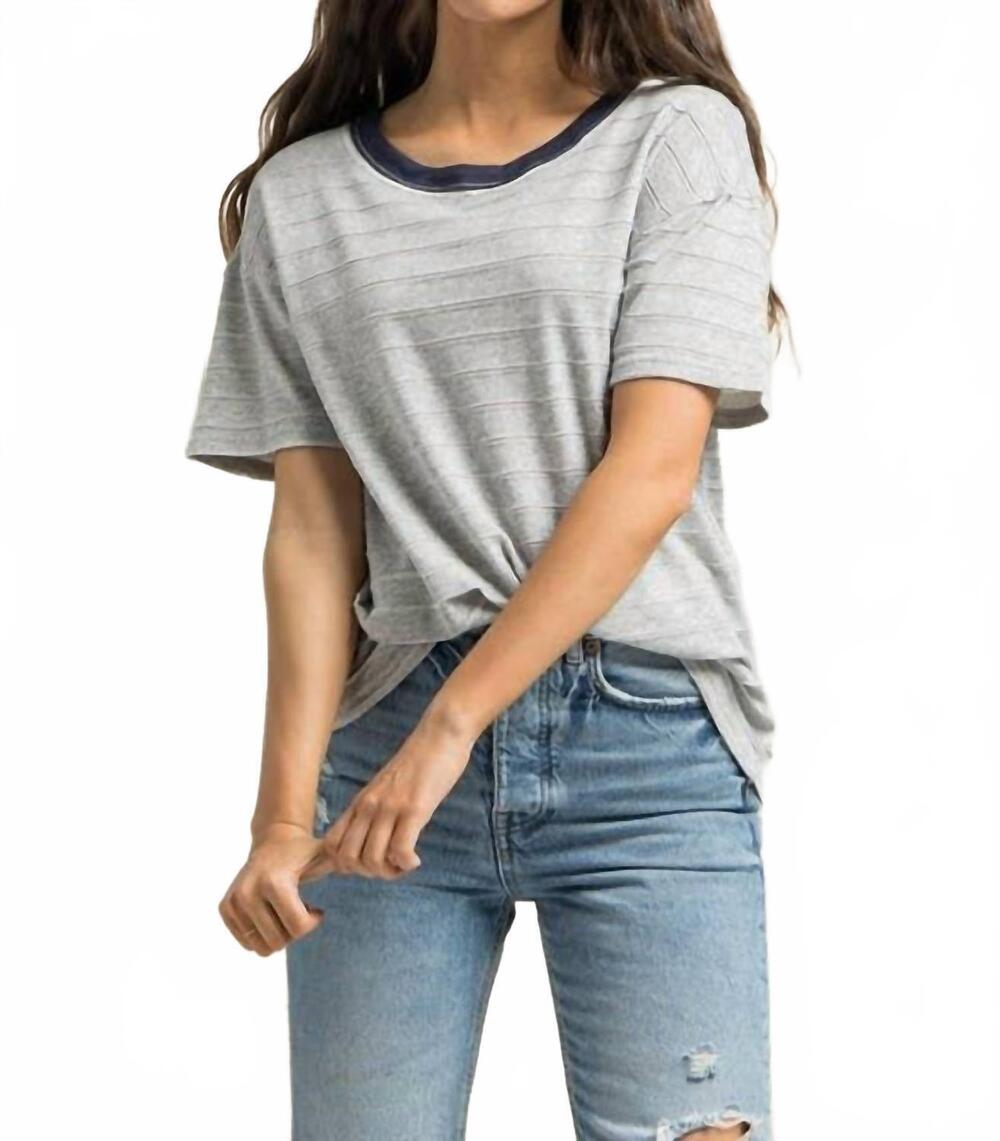 NEW POLAGRAM contracts binding detail t-shirt in heather grey